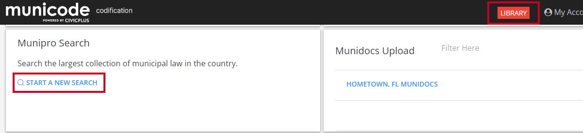 munipro search or code library