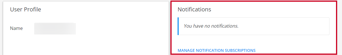 notifications section