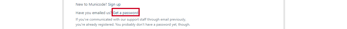 get a password link