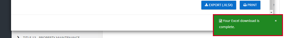 download notification box