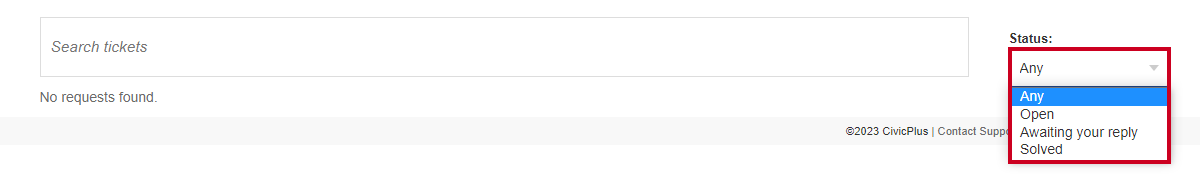 status dropdown list