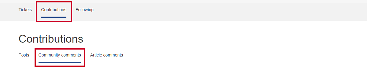community comments tab