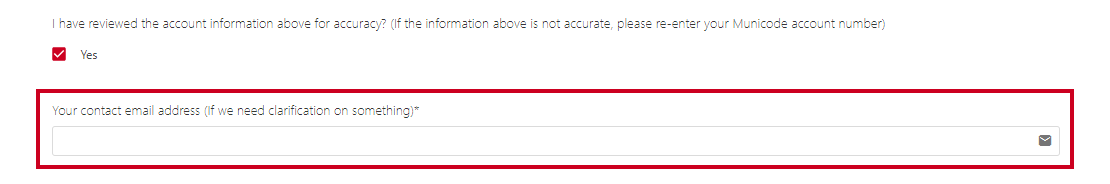 The Your contact email address field.