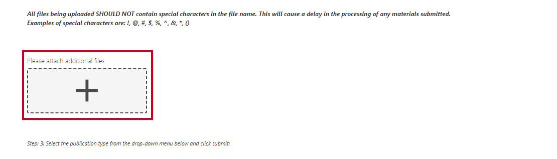 The Please attach additional files box.