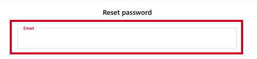 The Email field on the Reset password page.