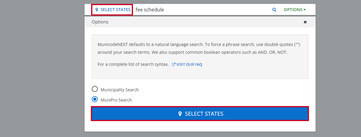 select states buttons