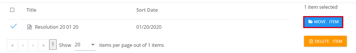 move item button