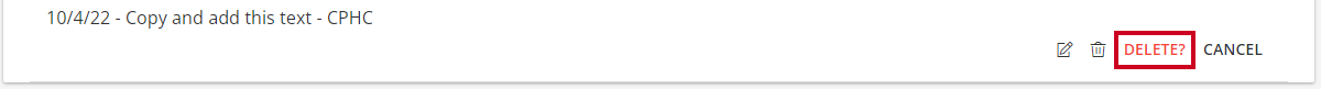 click delete to confirm