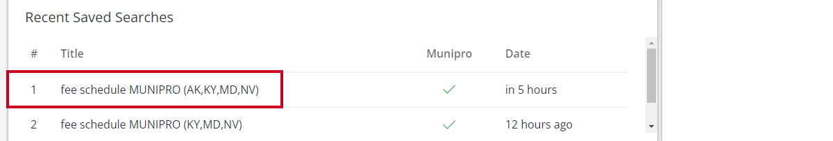 new search in list